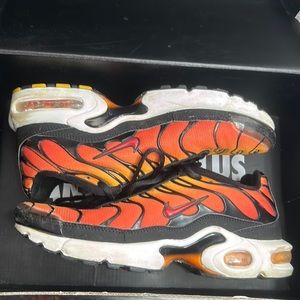 Nike Max Plus. Orange red and black